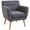 Light Grey, variant on HOMCOM Modern Accent Chair, Linen Upholstery Armchair, Tufted Club Chair