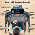 thumbnail image 6 of 3HP Treadmill with Incline and Handles, Portable Foldable Heavy Duty Treadmill for Home, 300-350 lbs Capacity, 7.5 MPH, 71 Programs, Free App Workouts, Walking, Jogging, Running Machine, 6 of 13