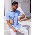 thumbnail image 3 of COOFANDY Mens Short Sleeve Dress Shirts Casual Untucked Shirt Summer Button Down Shirts, 3 of 6