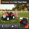 thumbnail image 3 of Funcid 24 Volt Ride on Toys with Remote, 5 AH Electric Ride on Vehicles for Kids, 240W Ride on Tractor, Power Car Wheels w/ Detachable Trailer, Bluetooth, Music, Taillight & Light Switch, Red, 3 of 7