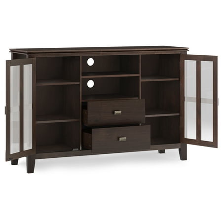 Simpli Home - Artisan Tall TV Media Stand - Dark Chestnut Brown