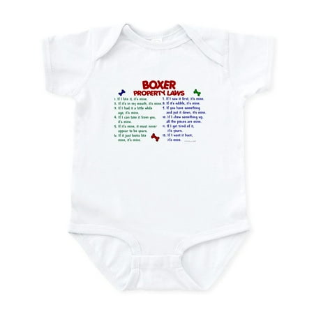 

CafePress - Boxer Property Laws 2 Infant Bodysuit - Baby Light Bodysuit Size Newborn - 24 Months