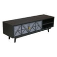 thumbnail image 2 of Furniture of America Kanan Art Deco Solid Wood 2-Door TV Stand in Black, 2 of 8