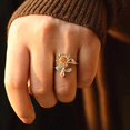 thumbnail image 2 of Anillo de girasol ajustable JM para mujer banda abierta, 2 of 5