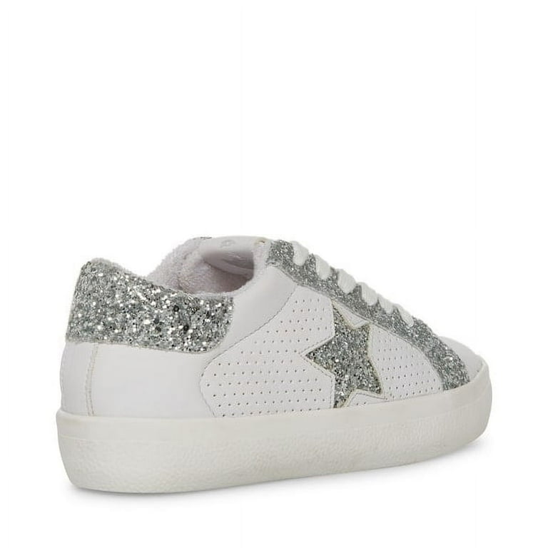Steve Madden Starling Glitter Lace Up Rhinestone Rounded Toe
