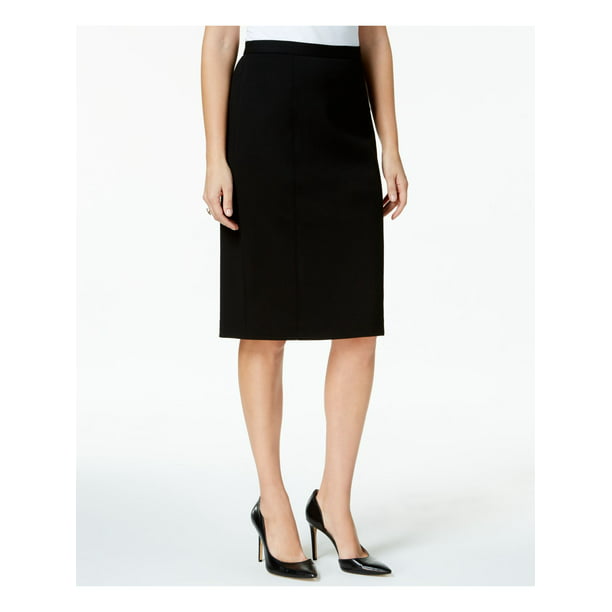 Kasper - KASPER Womens Black Corduroy Knee Length Wear To Work Skirt ...