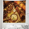 thumbnail image 1 of Brown Tapestry, Magnifying Glass Compass Telescope and Pocket Watch on an Old Map Nautical, Fabric Wall Hanging Decor for Bedroom Living Room Dorm, 5 Sizes, Orange Brown Yellow, by Ambesonne, 1 of 1