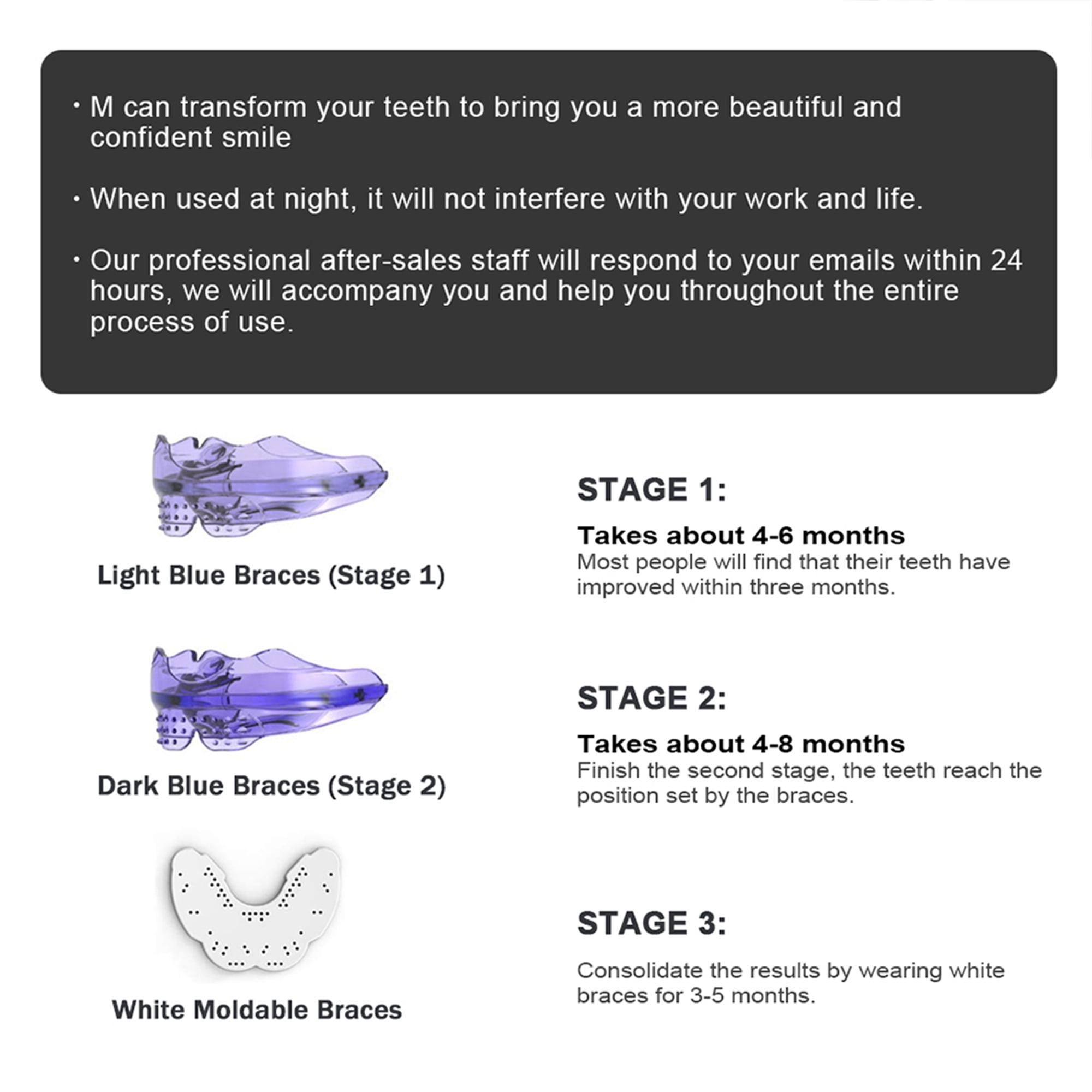 KOHEEL M Teeth Straightener for Crooked Teeth, Teeth Straightener Suitable for Adults and Teenagers