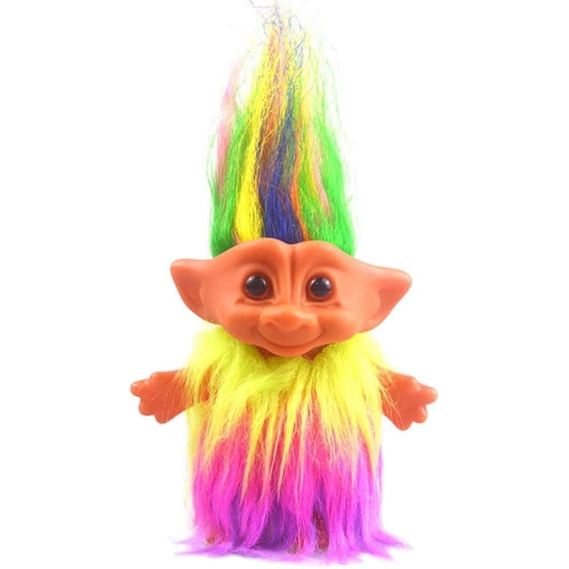 Lucky Troll Dolls,Vintage Troll Dolls Chromatic Adorable for Collections, School Project, Arts and Crafts, Party Favors - 7.5 Tall Dress(Include The Length of Hair)