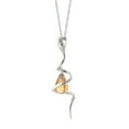thumbnail image 2 of Galaxy Gold 14K Solid White Gold 20" Snake Necklace with 2.28 CT Natural Diamonds and a Dangling Briolette Citrine Drop, 14"-24" Sizes, November Birthstone, Symbol of Warmth, 2 of 5