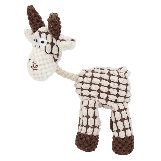 Juguete chirriante para mascotas, juguete interactivo duradero para limpieza de dientes, juguete de peluche para perros pequeños, medianos y grandes, color beige