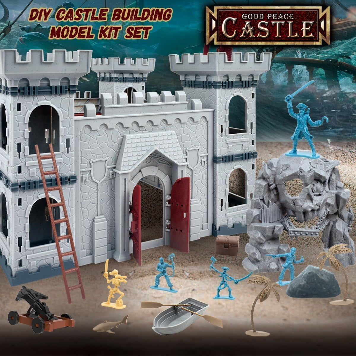 Medieval Castle Knight Toy Soldier, Figures Army Men Toys, Castle Building  Piracy Knight Action Figurines with 20 Piracies, 12 Soldiers, 200 Mini Army Men