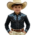 thumbnail image 4 of FINALGANG Boy's Western Cowboy Shirt Print Long Sleeve Regular Fit Shirts Kids Western Cowboy Shirt Casual Button Down Tops For Boys Party Shirt 10-11 Years, 4 of 4