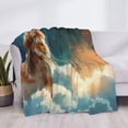thumbnail image 3 of Uemuo Starry Sky Cloud Cute Rabbit Printed Throw Blanket for Couch, Fluffy Fuzzy Blankets for Bed, Sofa, Cozy Flannel Faux Fur Blanket-50"x40", 3 of 6