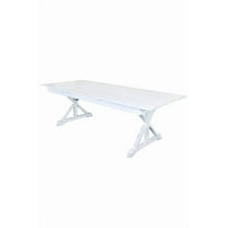 8' White Distressed Rectangle X Leg Farm Table by Chivari