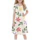 thumbnail image 3 of Girls Summer Dress Tween Dresses Floral A-Line Dress Short Sleeve Casual Summer Dress with Colorful Flower Print for Kids ,Sie:150, 3 of 7
