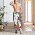 thumbnail image 2 of Fotbe Cockatoo Red Berries Pantalones de Pijama para Hombre, Pantalones de Dormir, Pantalones de Casa con Cintura Ajustable y Bolsillos-Medium, 2 of 6