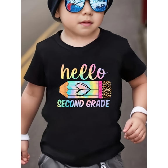 Hello Second Grade - Back to School Pencil Tie Dye 2nd Grade Kids T-Shirt