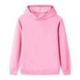 thumbnail image 3 of Basic Hoodies for Boys Girls Long Sleeve Casual Cute Plain Hooded Sweatshirt Kids Pullover Tops, 3 of 5