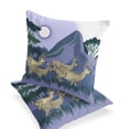 thumbnail image 4 of Set of Two 16" X 16" Blue and Brown Reindeer Indoor Outdoor Throw Pillow, 4 of 6