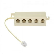 Xiwai Adapter 5 Way Outlet 6P4C RJ11 RJ12 TelePhone Phone Modular Jack Line Splitter Adapter Beige 1-in-5-out