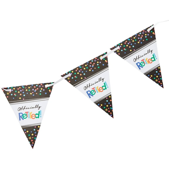 Amscan 120220 Retirement Party Pennant Banner Kit, 1 banner kit