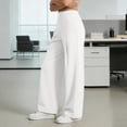 thumbnail image 6 of Mifsaly Running Pants Women High Waisted Wide Leg Yoga Pant Soft Comfortable Stretchy Gym Outdoor Hiking Athletic Workout Outfits with Pockets White,XL, 6 of 8