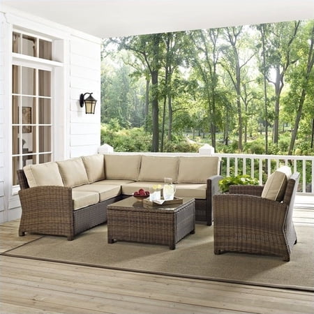 Crosley Furniture Bradenton 5 Piece Outdoor Wicker Seating ...