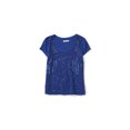 thumbnail image 1 of Aeropostale T-Shirt en Chiffon à Sequins pour Femmes, Bleu, Juniors, Très Petit, 1 of 1