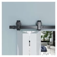 thumbnail image 2 of Bi-Folding Sliding Barn Door Hardware Track Kit, Black Roller Track Kit For 2 Closet Door Easy To Install ,Long Lasting, 2 of 6