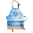 thumbnail image 1 of Valentines Day Apron Clouds in Clear Blue Sky Forming a Heart Shape Romantic Beach, Unisex Kitchen Bib Apron with Adjustable Neck for Cooking Baking Gardening, Blue White Sand Brown, by Ambesonne, 1 of 3