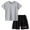 Gray, variant on Toddler Boys 2 Piece Outfits Kids Baby Unisex Spring Summer Short Sleeve Sports Tshirt Shorts Clothes Clothes Set,Size 5-6 Years