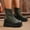 #270-Army Green, variant on Wowcloth Women's Winter Ankle Boots – Elastic Round Toe Back Lace-Up with Thick Wedge Heel for Casual Versatile Wear