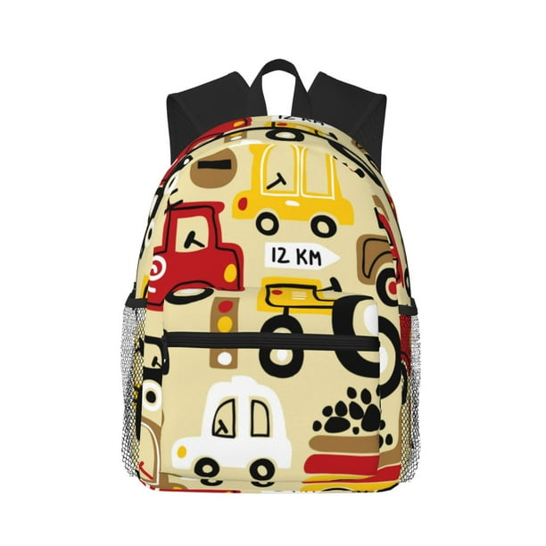 Disketp Vehicles Mochila Ligera Clásica con Múltiples Bolsillos, Mochila Casual para Hombre y Mujer, Ideal para Escuela, Trabajo y Viajes