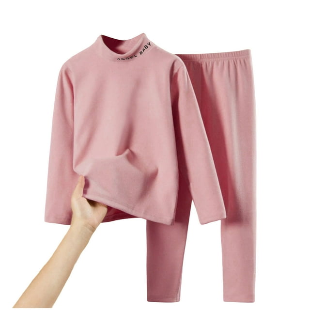ZACPNCV Pyjama pour Filles Enfants Ensemble de Pyjamas 2 Pcs Doux et Confortable Haut à Manches Longues et Pantalon Pyjama Extensible pour Filles Rose 4-5 Ans