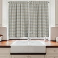 thumbnail image 2 of Ambesonne Neutral Color Kitchen Curtains, Contemporary Squares, 55"x45", Dimgray Tan White, 2 of 3