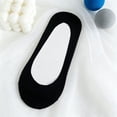 thumbnail image 4 of Fengqque No Show Socks for women Non Slip Low Cut Thin Silky Dress Footies Liner Invisible Socks Flats Loafers Sneakers Black Free Size, 4 of 5