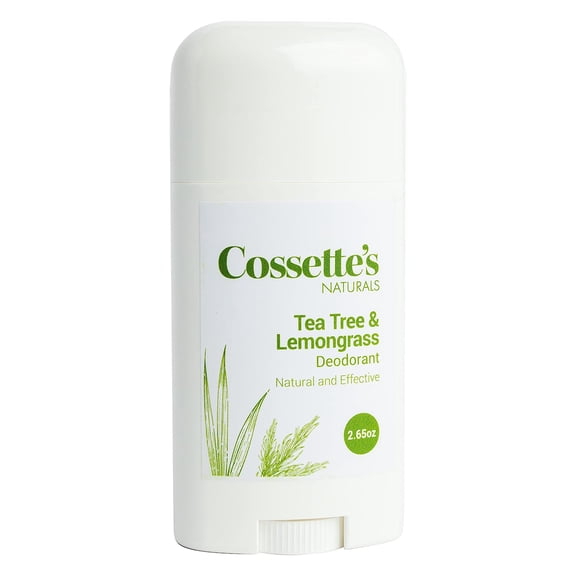 Cossette's Naturals - Natural Deodorant for Men and Women, Aluminum Free w/ Essential Oils (Tea Tree & Lemongrass, 2.65 oz (1 Pack))