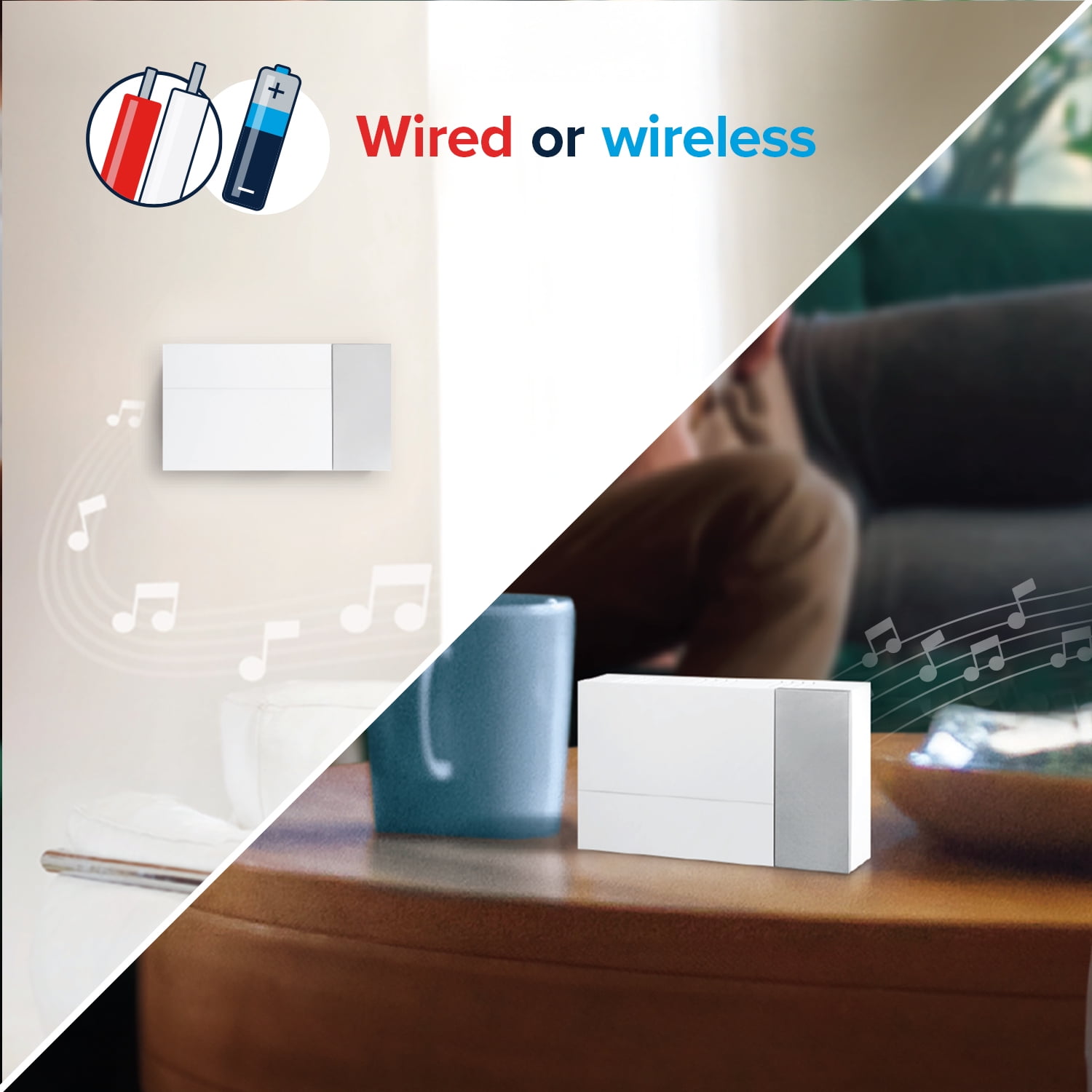 Heath Zenith Heath Zenith White Plastic Wired or Wireless Digital Doorbell Chime
