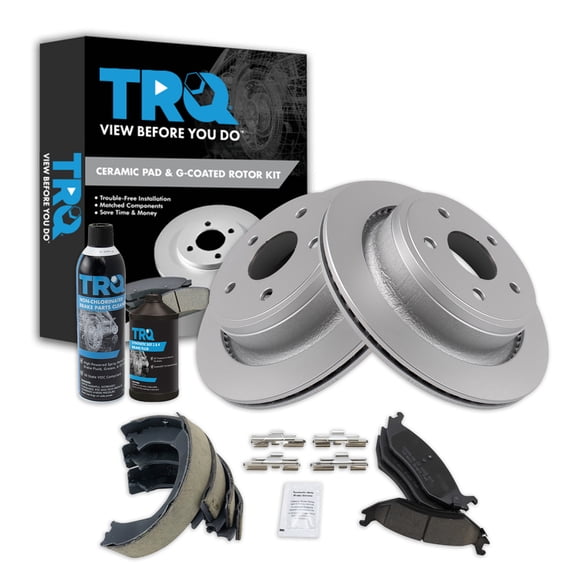 TRQ Rear Brake Pad & Rotor Kit BKA34965 Fits Select 2003-2004 Dodge Ram 1500