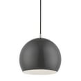 thumbnail image 3 of 41181-96 Livex Lighting Piedmont - 1 Light Globe Pendant In Industrial Style-15 Inches Tall and 10 Inches Wide-Shiny Dark Gray/Polished Chrome Finish, 3 of 9