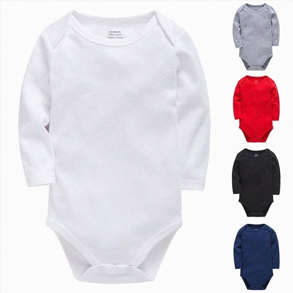 3 Newborn One-Piece Jumpsuit Baby Plain Cotton Short Sleeved Children's Clothing Triangle Clothing For Boys And Girls Blue Infant Gift