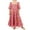 Red, variant on Rdhnmea Women Long Dress Embroidery Smocked Square Neck Flowy Dresses