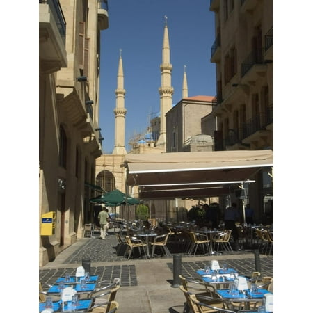 Street Cafe, New Mosque, Beirut, Lebanon, Middle East Print Wall Art By Christian