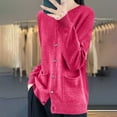 thumbnail image 5 of Wowcloth Women's Solid Color Sweater with Pockets, Raglan Sleeve, Button Detail for Casual Fashion and Daily Wear, 5 of 5