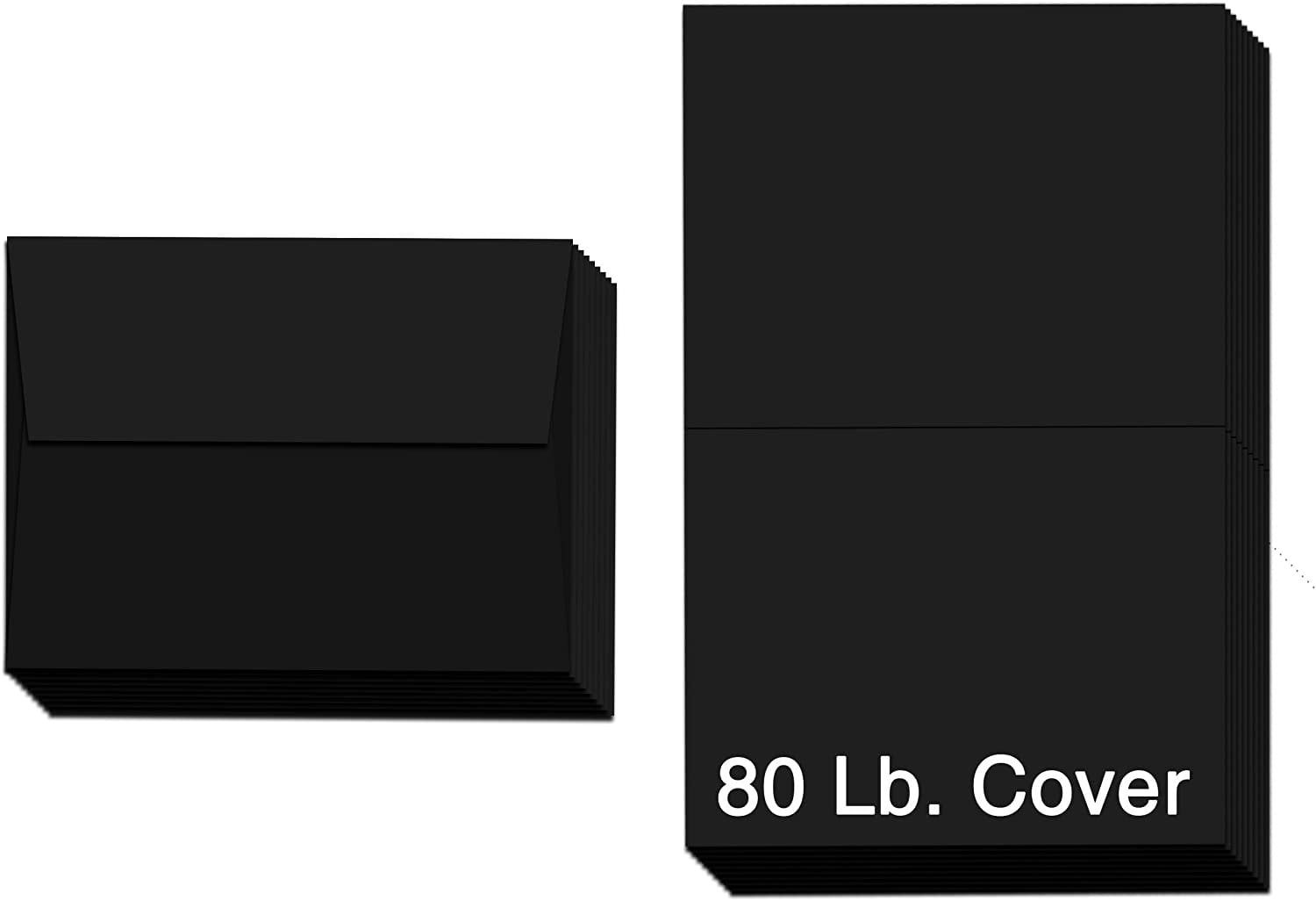 Heavyweight Blank Black Greeting Cards and Envelopes | 25 Cards and  Envelopes Per Pack | 5” x 7” Inches (A7) - Walmart.com