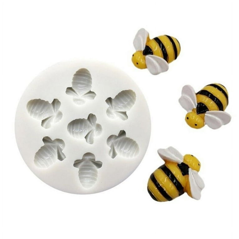 7 Cavity Bee Fondant Molds Flower Silicone Mold DIY Soap Mould 3D Bee Day  Beehive Honeycomb Candy Cookies Baking Tool Kitchen Accessories