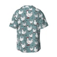 thumbnail image 6 of Lsque Funny Chicken print Men's Cuban Collar Short Sleeve Shirt Summer Beachwear Casual Button Down Fashionable Vacation Leisure Shirt-3X-Large, 6 of 7