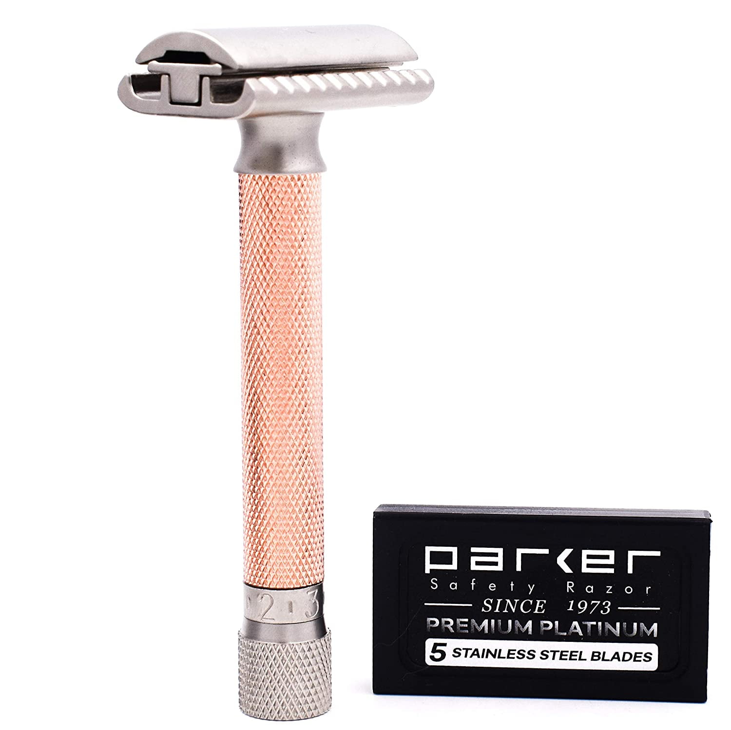 Parker Safety Razor Adjustable Double Edge Safety Razor with 5 Parker Premium Blades
