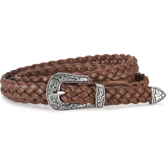 YooGuoGuo Braided Leather Belt for Women Vintage Western Soft Woven Belt